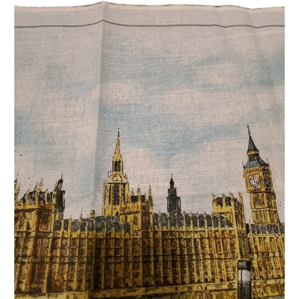 Houses of Parliament Lamont Tea Towel Linen Cotton Blend Vintage Tea‎ Towel